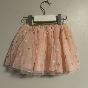 Chloe Louise 6/12m Pink Tulle Skirt with Gold Polka Dots